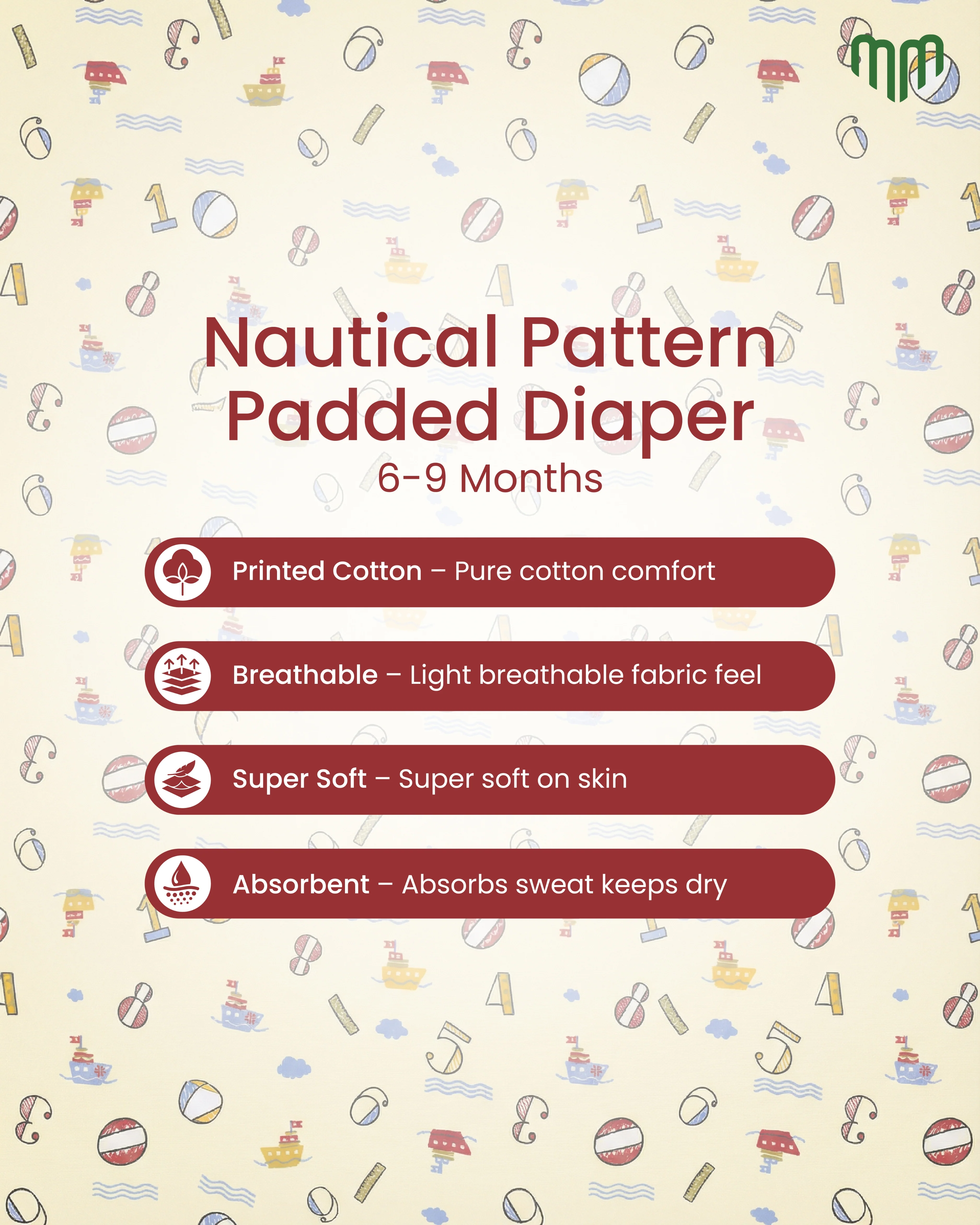 Little Nautical Ultra Undies (Padded Underwear) - Image 4